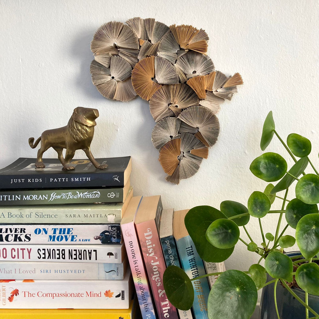 Africa Reinvented (Mini) - Artwork made from old books by Keri Muller